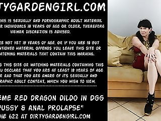 Extreme red dragon fake penis in Dirtygardengirl pussy & anal