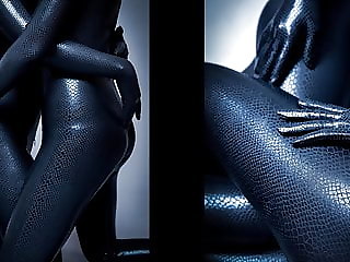 Dreammask zentai Ebony Mamba doll with rich hips and double