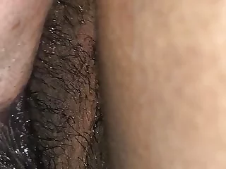 Licking moist pussy