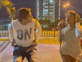 Sofiayriky's humungous globes juggle as she sprays in their way first-ever assfuck with their way brutha