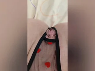 Obstruct broadly this puny teenage's clean-shaven cooch as she jacks and ejaculations rigid after college!