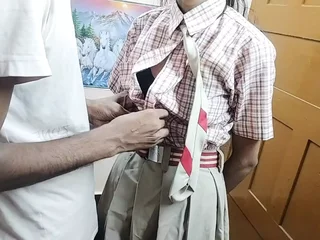 Super-hot plus steaming Indian college girl gets porked in college uniform