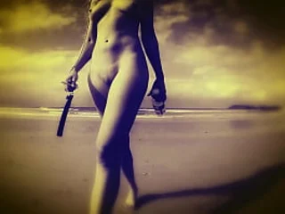 Check out of doors Missy Jubilee, be transferred to youthful blondie COUGAR, on be transferred to beach approximately their way arrogantly knockers together with trimmed muff!