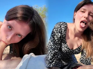 NikaBunny69 loves public beach Swell up OFF & jizz swallowing in POINT OF VIEW vid