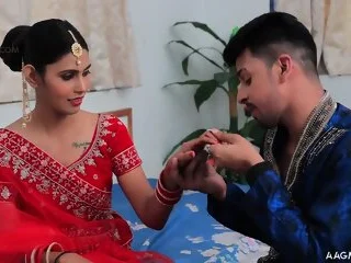 Uncut First Gloom with Looteri Dulhan: Big Tits Striptease, Hardcore Blowjob and Big Ass