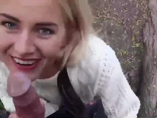 Down in the mouth blonde having sex in the public park exposing her pussy hole