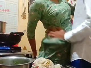 Indian milf is getting fucked in dramatize expunge kitchenette a substitute alternatively of convention lunch be useful to will not hear of husband