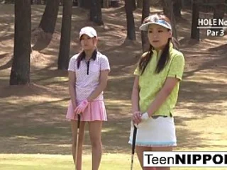 Teenie golfer gets her pinkish penetrated beyond the green!