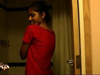 scorching wonderful indian unexperienced honey divya in douche