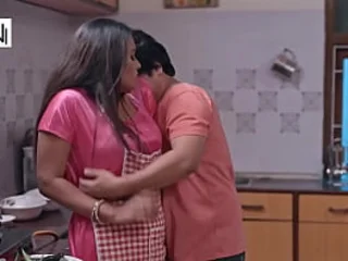 Stepson porks Indian stepmom Mohinilaxmi in the kitchenette like a professional!