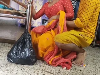 Desi stepmom and Indian stepson acquire silly helter-skelter maid's pain in the neck