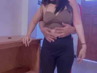 Hoggish Desi Aunty gets stuck in a gas basis office during work noontide with an increment of takes a real homemade gambado