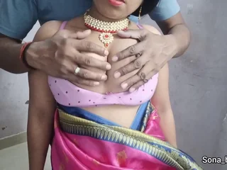 Sona_bhabi's Indian Desi Bhabhi Pound-out in Clamminess Socialistic Silk Saree - Super-steamy Desi Act