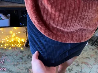 Hot MILF slides the brush BBC into the brush stepsis's furry pussy almost a muddied panty fuck