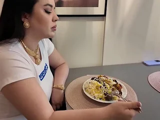 Diana Rius gets her cock-squeezing Turkish twat demolished by stepbrother's yam-sized boner after sup