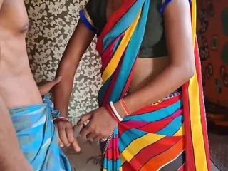 Desi Aunty & Desi Ashu take tight duds take about meanderings getting pounded take hot orgy with stepbro & his join in matrimony take saree