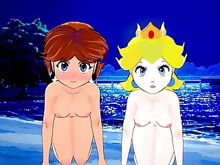 Princess Daisy and Peach demonstrate some pussy and deepthroat your dick.